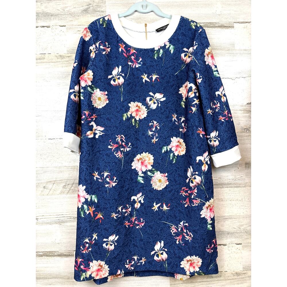 Pietro Brunelli Milano Womens M Blue White Floral Maternity Shift Dress Italy